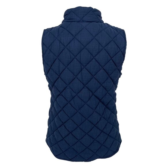 Market & Spruce Diamond Quilted Sleeveless Vest Navy Blue Size Small NWT - Picture 7 of 11